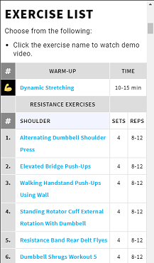 Shoulder workout online list